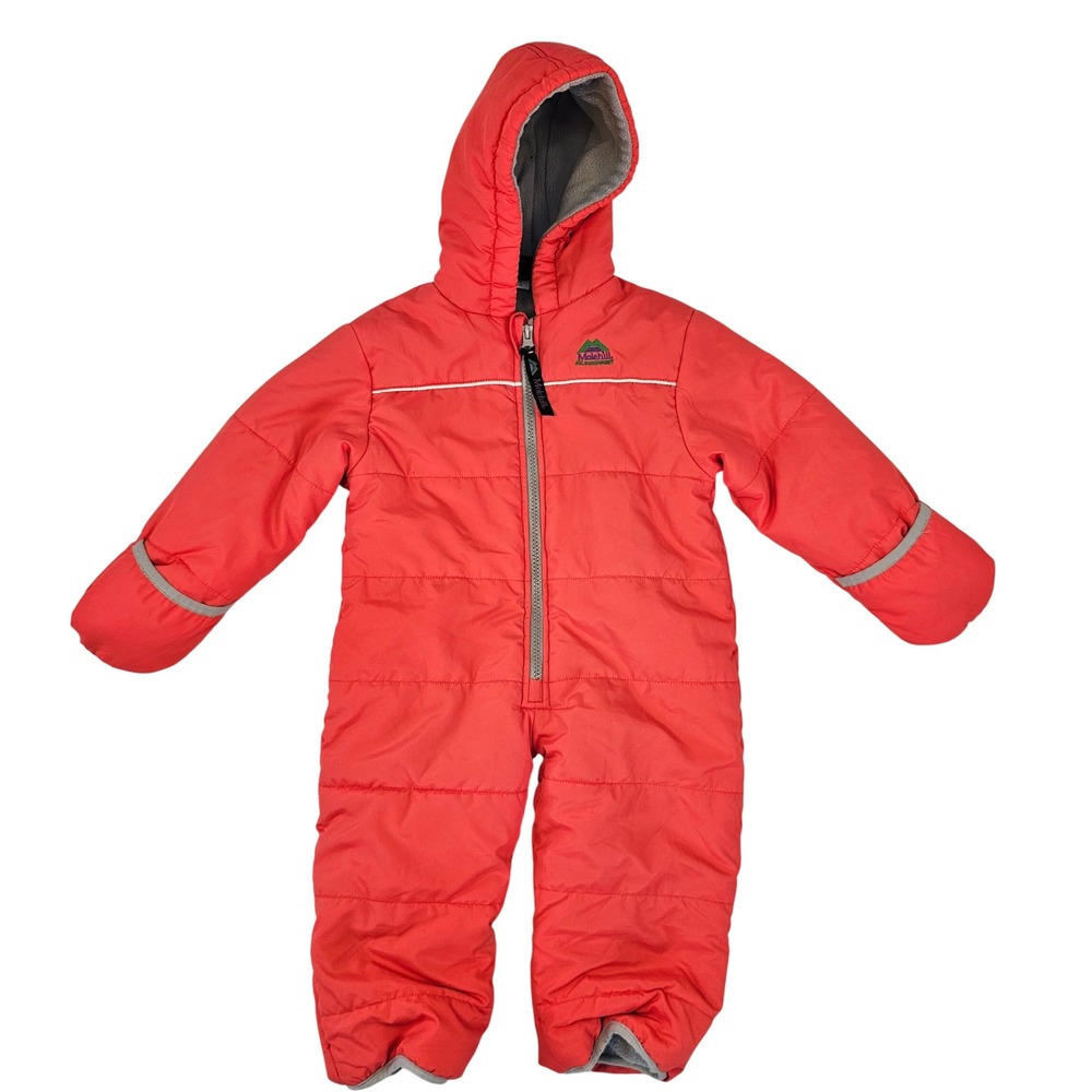 Molehill Mt Equipment Infant‎ Red Bunting Snowsuit Fleece Lined Hooded One Piece